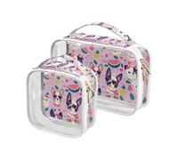 aidingzhi Confezione da 2 borse da viaggio trasparenti da uomo approvate TSA borsa trasparente per il trucco organizzatore Airport Airline Compliant Lovely Cute Dogs San Valentino, Adorabile cane