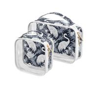 aidingzhi Confezione da 2 sacchetti da toilette trasparenti approvati TSA borsa cosmetica trasparente portatile conforme alla compagnia aerea cinese gru cinese, Gru cinese
