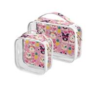 aidingzhi Confezione da 2 sacchetti da toilette trasparenti grandi approvati TSA multifunzionale per pennelli da trucco da barba essenziali Lovely Cute Dogs San Valentino, Adorabile cane carino San