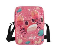 aidingzhi Crab Cartoon Sea messenger bag carino Crossbody Borse Per Le Donne Della Borsa Delle Donne Cinghia Regolabile per sport all'aria aperta Scuola