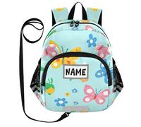 aidingzhi Cute orecchie carino piccoli zaini lascia piccole ragazze anti-perdita borsa personalizzata scuola con nastro riflettente personalizzato, Safari Spring Butterfly, M
