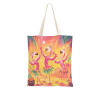 aidingzhi Dancing Flamingos Orange Summer Canvas Tote Bags riutilizzabile borsa di tela per le donne per palestra, lavoro, shopping, 40,6 x 38,1 cm scuola essenziale