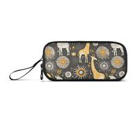 aidingzhi Deer Boho Style Arancione Nylon Storage Pen Case Pencil Bag Grande Capacità Grande Cerniera Astuccio Cancelleria Organizzatore per Ufficio Insegnante