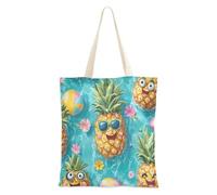 aidingzhi Divertente ananas estate Tote Bags riutilizzabile panno borse con manici Natale pensionamento shopping spiaggia lavoro 40,6 x 38,1 cm scuola essenziale