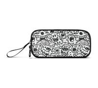 aidingzhi Doodle Monsters - Astuccio in nylon di grande capacità, per la scuola, cancelleria scolastica, per uomo universitario