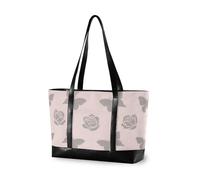aidingzhi Dreamy Butterfly Gray Kahki Rose Flower Pink Borsa a tracolla portatile con cerniera borse da lavoro per palestra con pannolino