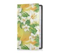 aidingzhi Easter Lily Happy Easter PU Leather Auto Registration Assicurazione & ID Card Holder Veicolo Glove Box Organizer per Driver Auto Proprietari Rimorchio Moto Barca