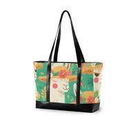 aidingzhi Estate Alpaca verde fresco impermeabile borsa del computer portatile per le donne 14 con cerniera lavoro tote bag per le donne lavorano con il pranzo