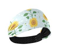 aidingzhi Estate Girasole Verde Fresco Estetica Antiscivolo? ampie fasce per le donne Elastico sudore per Ciclismo make up make up tennis