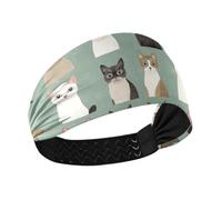 aidingzhi Estetica Burmesecats Salvia Verde Fascia di Raffreddamento per le donne moda Testa Elastica per la Pallavolo Corsa Trekking Calcio