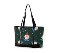 aidingzhi Falso Glitter Cartoon Nano Gnome Verde Grande Capacità borse da lavoro per le donne con cerniera grande tote per gli uomini con il pannolino