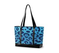 aidingzhi Falso Glitter Leopard Print Blu borse di classe per le donne con cerniera donna tote per piscina palestra drogheria viaggio con