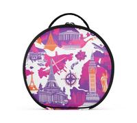 aidingzhi Famous Architecture Toiletry Bags verticale autoportante capacità cerniera borsa cosmetica da viaggio con divisori regolabili 11 IN