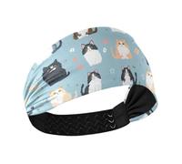 aidingzhi Fasce per capelli da donna con gatto safari norvegese e gatti neutri antiscivolo fasce per il sudore elastiche alla moda per pallavolo ciclismo basket palestra