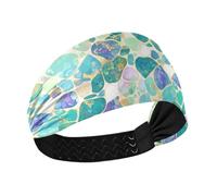 aidingzhi Fascia per capelli da donna, con pietre turchesi verdi estive, antiscivolo, alla moda, elastiche, per yoga, basket, atletica, sport