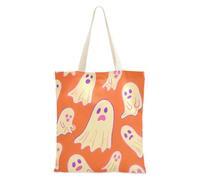 aidingzhi Felice Halloween Arancione Tote Bag Tela Riutilizzabile Canvas Borse della spesa Per la spesa Alimentari e Farmers Market 40,6 x 38,1 cm scuola essenziale