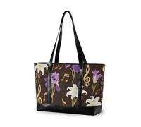 aidingzhi Fiori Music Pattern trendy laptop tote bag per le donne con la borsa da lavoro della chiusura lampo con il computer portatile per il pendolare con