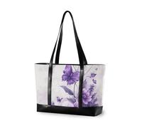 aidingzhi Fiori viola Farfalle Floreali Primavera donne moderne borsa del computer portatile con cerniera insegnante tote bag per l'università con