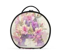 aidingzhi Floralmorphic Lettera A Magenta Azalea Fiore Acquerello Stile Trucco Borsa con Scomparti & Maniglia Elegante Borsa Cosmetici Da Viaggio Per Le Donne Con Divisori Regolabili 28 Pollici