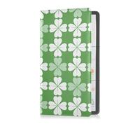 aidingzhi Four Leaf Clover - Portaoggetti per auto, in pelle PU, per patente di guida, carte e documenti essenziali