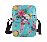 aidingzhi Frutta Fiori Teschi Blu Fresco Estate Messenger borse per le donne Crossbody Piccole Borse Per Le Donne Borse Da Donna Cinghia Regolabile per il lavoro Viaggio
