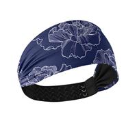 aidingzhi Garofano blu navy fasce antiscivolo per le donne alla moda bande elastiche per il sudore per tennis, corsa, calcio, yoga