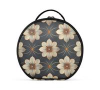 aidingzhi Genesis Style Floral Blue Champagne Beauty case con scomparti e maniglia cerniera borsa cosmetica da viaggio per donne con divisori regolabili 27,9 cm