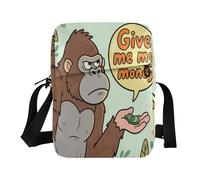 aidingzhi Give Me My Money Gorilla, borsa a tracolla piccola con tracolla regolabile, per lavoro e affari