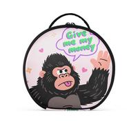 aidingzhi Give Me My Money - Trousse per cosmetici con gorilla, con scomparti e manico, impermeabile, da donna, con divisori regolabili, 27,9 cm
