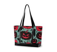 aidingzhi Goth Red Black Halloween Witch Pumpkin moda computer borse con cerniera strutturato tote per pendolari con pannolino