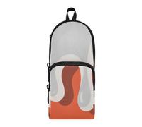 aidingzhi Graffiti Art Arancione Bianco Nylon 3 Scomparti Grande Matita Borsa Per Ragazze Grande Capacità Astuccio Per Ragazzi Cancelleria Organizzatore per il College
