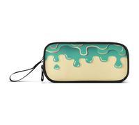 aidingzhi Graffiti Art - Astuccio grande in nylon verde beige con scomparti, organizer per cancelleria per studenti scolastici
