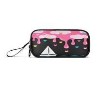 aidingzhi Graffiti Art Boat Peach Waves Nylon Big Pencil Bags High Capacity Pencil Case For High School Stationery Organizer per scuola media adolescenti