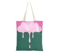 aidingzhi Graffiti Art Borsa in tela verde pesca grande capacità Tote Bag con tasche per palestra, lavoro, shopping, 40,6 x 38,1 cm essenziale per la scuola