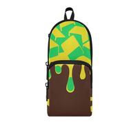 aidingzhi Graffiti Art Giallo Marrone Nylon 3 Scomparti Matita Sacchetto Per Teen Studio & Astuccio Multifunzionale Per Scuola Superiore Cancelleria Bag per College