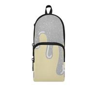 aidingzhi Graffiti Art Glittering Grigio Beige Nylon 3 Scomparti Ragazze Matite Bag Grande Capacità Astuccio Per Teen Scuola Cancelleria per Scuola Superiore