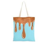 aidingzhi Graffiti Art marrone blu Tote Bags robusto panno Tote Bag con manici per lavoro, progetti fai da te, shopping, 40,6 x 38,1 cm essenziale per la scuola