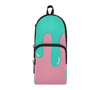aidingzhi Graffiti Art Peach Green Nylon 3 Scomparti Astuccio Grande Capacità Astuccio con Scomparti Scuola Cancelleria per Ufficio