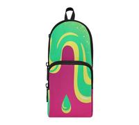 aidingzhi Graffiti Art Rosso Verde Nylon 3 Scomparti Portapenne Astuccio Studio & Multifunzionale Cerniera Astuccio Scuola Cancelleria per il College