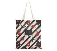 aidingzhi Halloween Red Devil's Eye Blood Handprint Tote Bags riutilizzabile Canvas Totes per le donne per palestra, lavoro, shopping 40,6 x 38,1 cm scuola essenziale