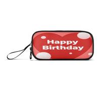 aidingzhi Happy Birthday Love Red Nylon Big Pencil Bags Grande Capacità Scuola Matita Astuccio Cancelleria Organizzatore per Preppy Scuola Bambini