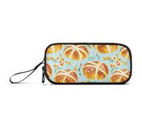 aidingzhi Happy Easter Hot Cross Buns Nylon Ragazze Matita Borsa Ad Alta Capacità Astuccio Per College Cancelleria Bag per Ufficio Bambini