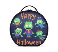 aidingzhi Happy Halloween Cartoon Cute Zombie Makeup Bag con scomparti e maniglia Essentials grande borsa per il trucco con divisori regolabili 27,9 cm