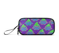 aidingzhi Happy Halloween Dwalf astuccio viola in nylon college grande capacità college astuccio cancelleria organizzatore per liceo donna