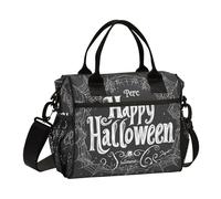 aidingzhi Happy Halloween - Grande borsa per il pranzo con portabottiglie isolata con tracolla Teen College S