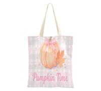 aidingzhi Hello Fall Autumn Pumpkin Checkered Plaid Rosa Tote Bags Grande Capacità Tela Della Borsa Della Drogheria e Mercato degli agricoltori 40,6 x 38,1 cm scuola essenziale