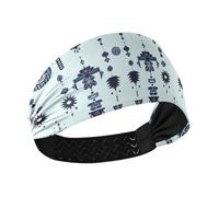aidingzhi Hmong Totem Motivi Geometrici Adesivi Blu Polvere Raffreddamento Fascia da corsa Testa Elastica per Tennis Atletica Sport Yoga Atletico Sport