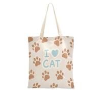 aidingzhi I Love Cats Paw Medium Canvas Tote Bag robusta tela borsa per la spesa per lavoro, progetti fai da te, shopping, 40,6 x 38,1 cm, essenziale per la scuola