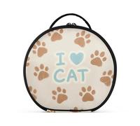 aidingzhi I Love Cats Paw Trousse per il trucco da viaggio Accessori da viaggio Impermeabile Trousse per cosmetici da donna da viaggio con divisori regolabili 27,9 cm