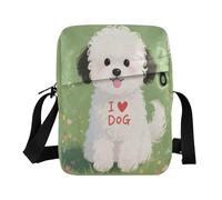 aidingzhi I Love Dog carino verde crossbody messenger borsa a tracolla piccola borsa per le donne Croos Body borse tracolla regolabile per sport all'aria aperta business